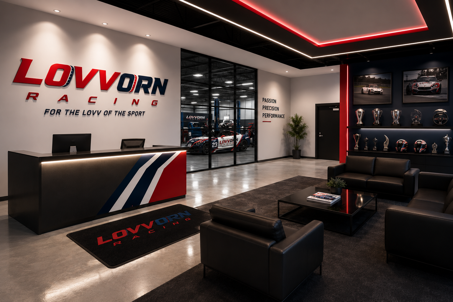 Lovvorn Racing HQ lobby concept