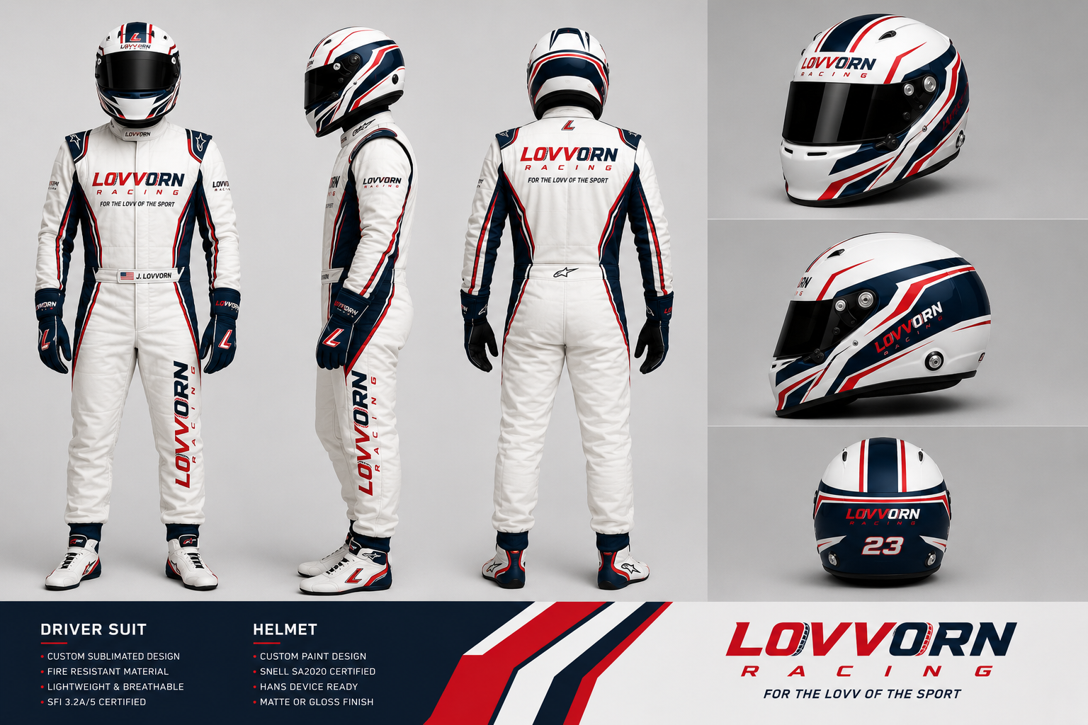 Driver suit and helmet design